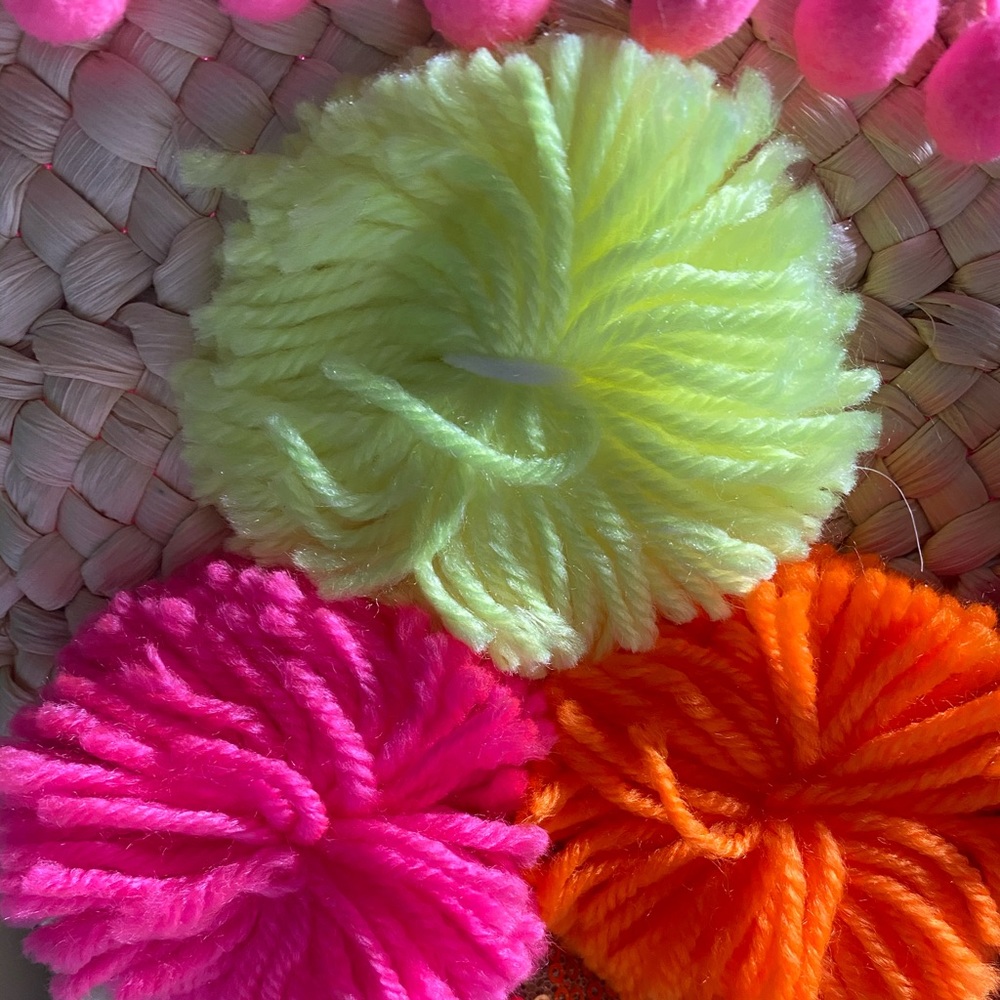 Emma Lomax Ice Cream Pom Pom Straw Tote Bag - Picture 9 of 16